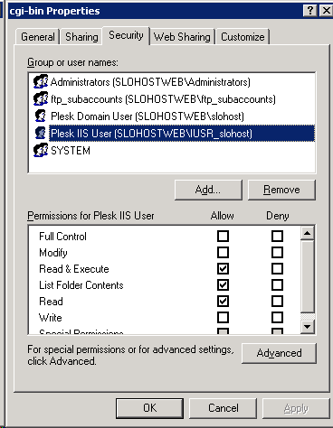 cgi-bin folder permission